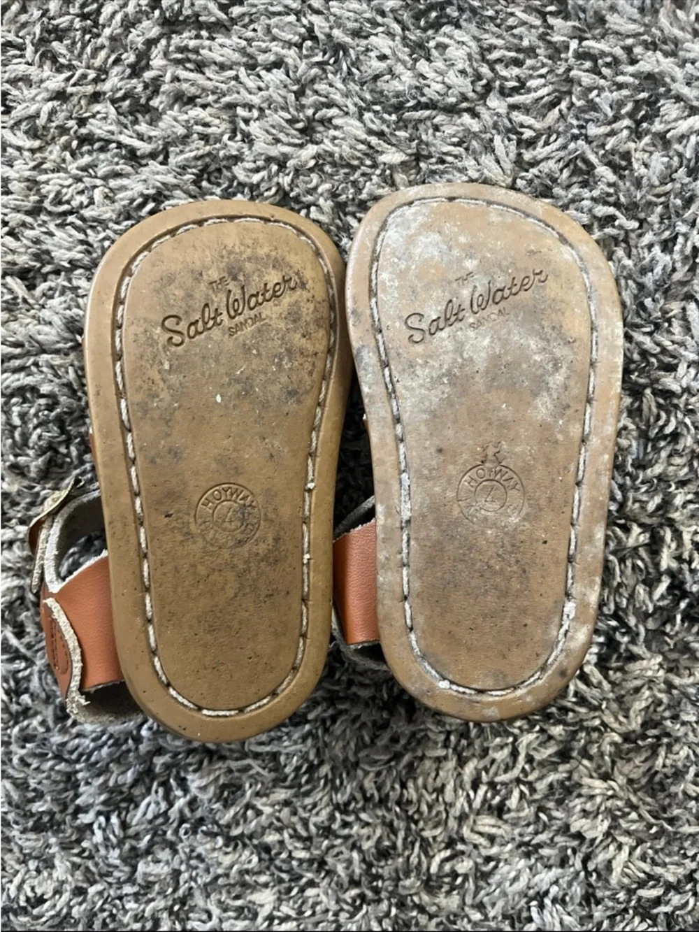 Salt-Water Sandals Original Tan Leather Strappy Size 4 Infant Boys Girls